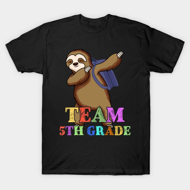 Sloth Hello 5th Grade Teachers Kids Back to school Gifts T-Shirt by kateeleone97023